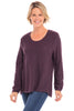 Avalin Scoop Neck Sweater, Fall Winter Women's Sweaters. Wine.