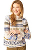 Habitat Clothes Chic Chalet Snowdrift Sweater, Fall Winter Women's Sweaters. Dove.