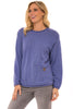 Avalin Pocket Crew Sweater, Fall Winter Women's Sweaters. Iris.