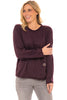 Avalin Pocket Crew Sweater, Fall Winter Women's Sweaters. Wine.