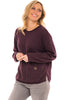 Avalin Pocket Crew Sweater, Fall Winter Women's Sweaters. Wine.