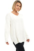 Avalin Seed Stitch V Sweater, Fall Winter Women's Sweaters. Cream.