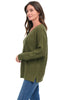 Avalin Seed Stitch V Sweater, Fall Winter Women's Sweaters. Olive.
