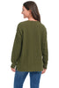 Avalin Seed Stitch V Sweater, Fall Winter Women's Sweaters. Olive.