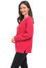Avalin Seed Stitch V Sweater, Fall Winter Women's Sweaters. Red.