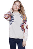 Charlie B Big Blooms Sweater, Fall Winter Women's Sweaters