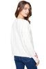 Charlie B Floral Plush Knit Sweater, Fall Winter Women's Sweaters. Ecru.