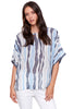 Ocean Waves Striped Gauze Top