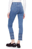 Charlie B Embroidered Hem Tapered Jean, Fall Winter Women's Pants. Medium Blue.