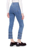 Charlie B Embroidered Hem Tapered Jean, Fall Winter Women's Pants. Medium Blue.