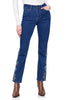 Charlie B Embroidered Hem Bootcut Jean, Fall Winter Women's Pants. Indigo.