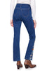 Charlie B Embroidered Hem Bootcut Jean, Fall Winter Women's Pants. Indigo.