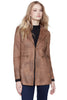 Charlie B Faux Suede Vintage Long Jacket, Fall Winter Women's Outerwear
