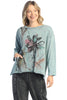 Jess & Jane Field Notes Top, Fall Winter Women's Shirts Knit. Teal.