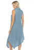 Blue Wave Cowl Neck Dress