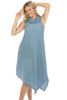 Blue Wave Cowl Neck Dress