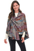 Rapti Reversible Cashmere Shawl, Fall Winter Accessories. Midnight Wildflowers.