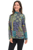 Trisha Tyler Medallion Print Reversible Top, Fall Winter Women's Shirts Knit. Lavender Multi.