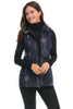 Trisha Tyler Looking Glass Zip Vest, Fall Winter Women's Outerwear. Navy.