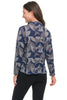 Trisha Tyler Get in the Groove Brushed Knit Top, Fall Winter Women's Sweaters. Grey/Denim.