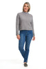 Textured Stripe Funnel Neck Top