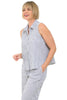 Seersucker Stripe Sleeveless Shirt