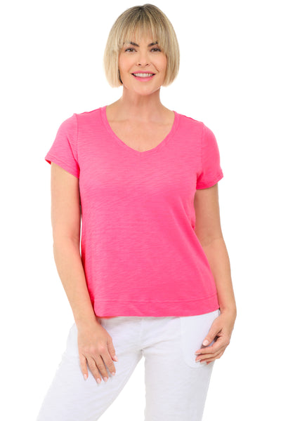 Cotton Slub V-Neck Tee