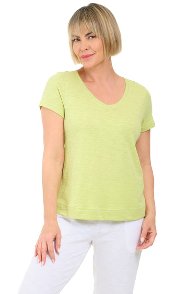 Cotton Slub V-Neck Tee