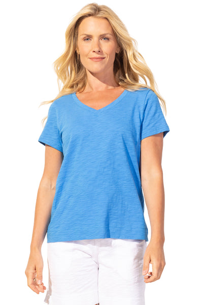 Cotton Slub V-Neck Tee