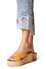 Habitat Clothes Stretch Denim Embroidered Cuff Capri, Spring Summer Women's Pants. Light Denim