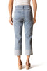 Habitat Clothes Stretch Denim Embroidered Cuff Capri, Spring Summer Women's Pants. Light Denim