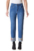 Stretch Denim Embroidered Cuff Jean