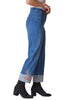 Stretch Denim Embroidered Cuff Jean