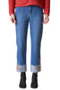 Stretch Denim Embroidered Cuff Jean