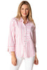 Habitat Clothes Hampton’s Stripe Montauk Shirt, Spring Summer Women's Shirts Woven. Coral