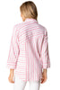 Habitat Clothes Hampton’s Stripe Montauk Shirt, Spring Summer Women's Shirts Woven. Coral