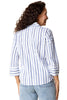 Habitat Clothes Hamptons Stripe Half Placket Pullover, Spring Summer Women's Shirts Woven. Sky