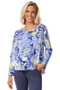 Escape Figi Floral Boxy Tee, Spring Summer Women's Shirts Knit. Resort