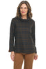 Tribal Plaid Cowl Tunic, Fall Winter Women's Shirts Knit