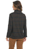 Tribal Plaid Cowl Tunic, Fall Winter Women's Shirts Knit