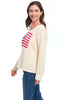 Avalin USA Flag Sweater, Spring Summer Women's Sweaters. 