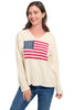 Avalin USA Flag Sweater, Spring Summer Women's Sweaters. Natural