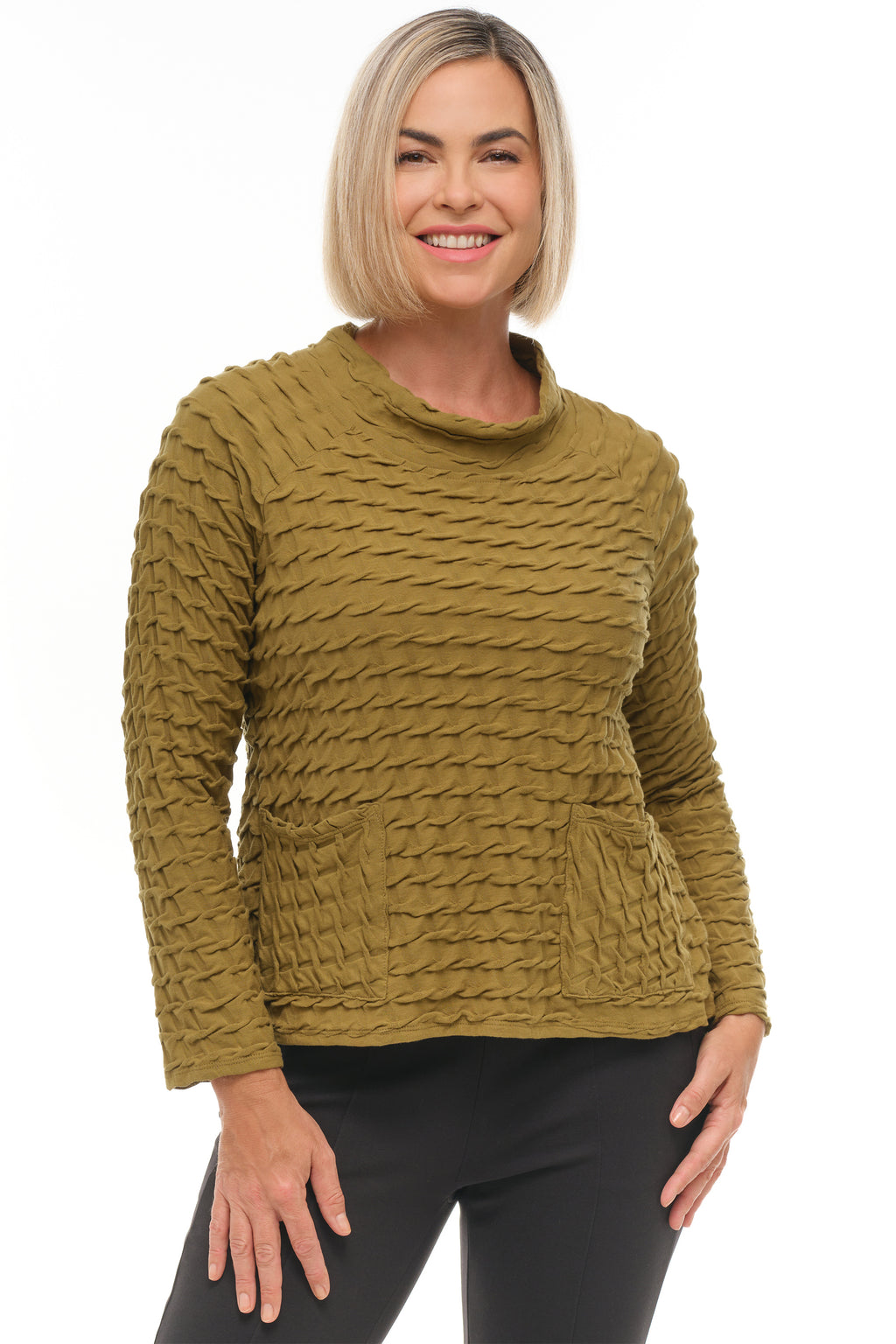 Textured Tides Pocket Top