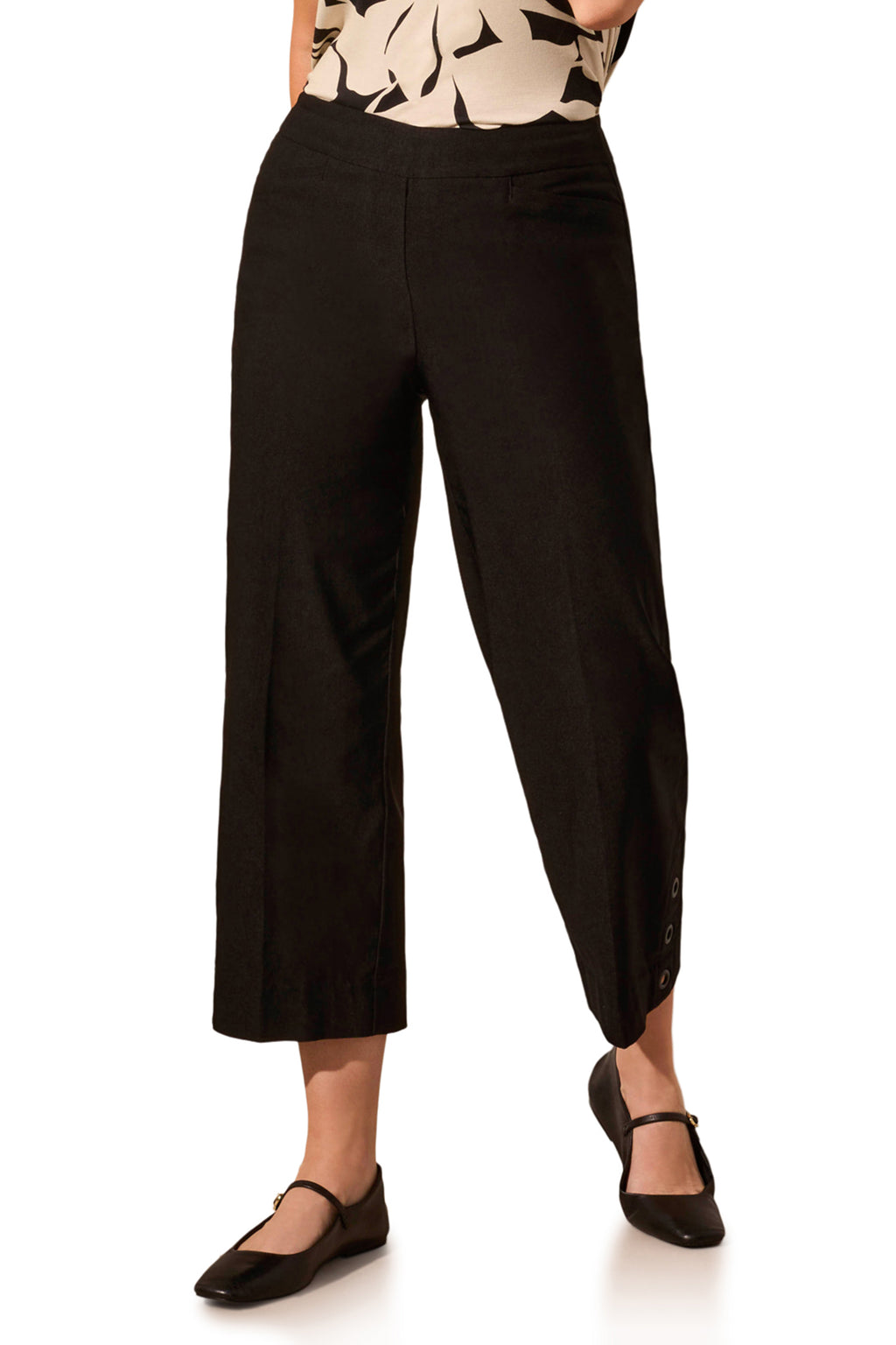 Stretch Twill Wide Leg Capri