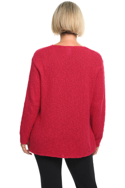 Avalin Scramble Stitch V Sweater, Fall Winter Women's Sweaters