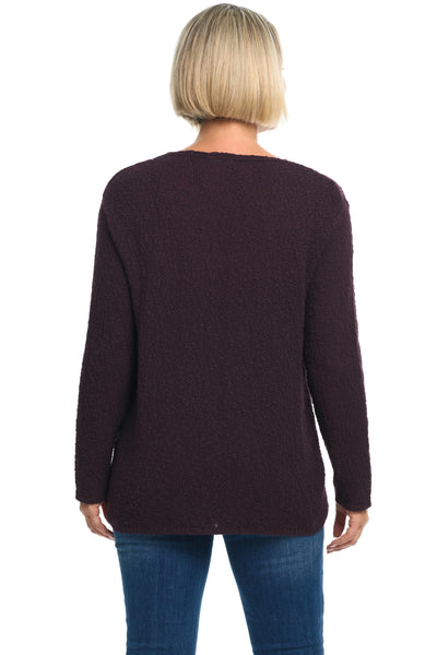 Avalin Scramble Stitch V Sweater, Fall Winter Women's Sweaters