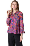 Crinkled Crepe Floral Flounce Blouse