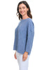 Habitat Clothes Pasadena Stripe Pacific Seamed Top, Spring Summer Women's Shirts Knit. Marine