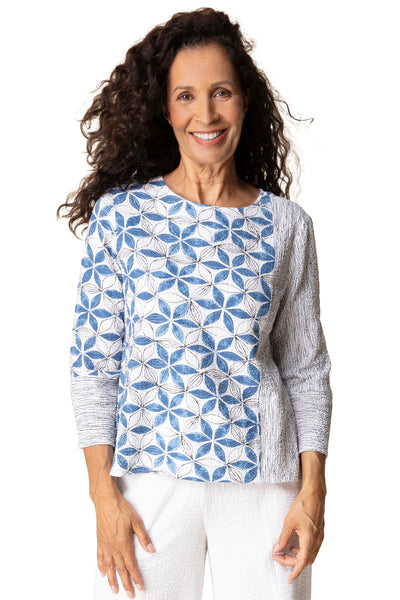 Crinkled Crepe Floral Amalfi Top