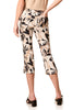 Printed Stretch Twill Button Hem Capri